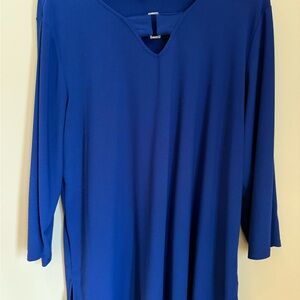 Alfani Blue Relaxed Tunic with V-Neck